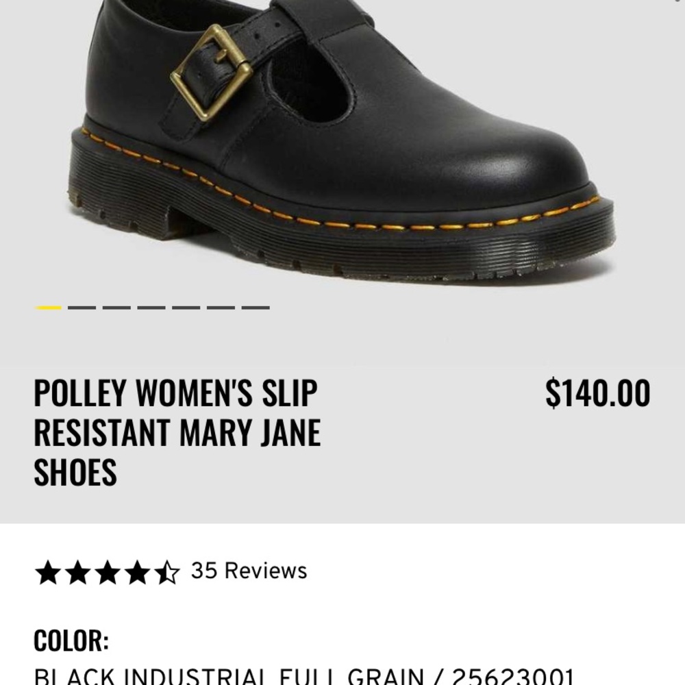 NWT Dr Martens "Polley" Slip Resistant Mary Janes, size us 6